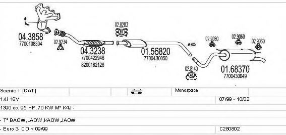 MTS C280802011885 Exhaust System